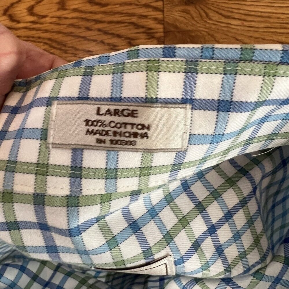 Peter Millar Mens Button Down Shirt Multicolor Plaid Long Sleeve Pocket Cotton L - Picture 4 of 16